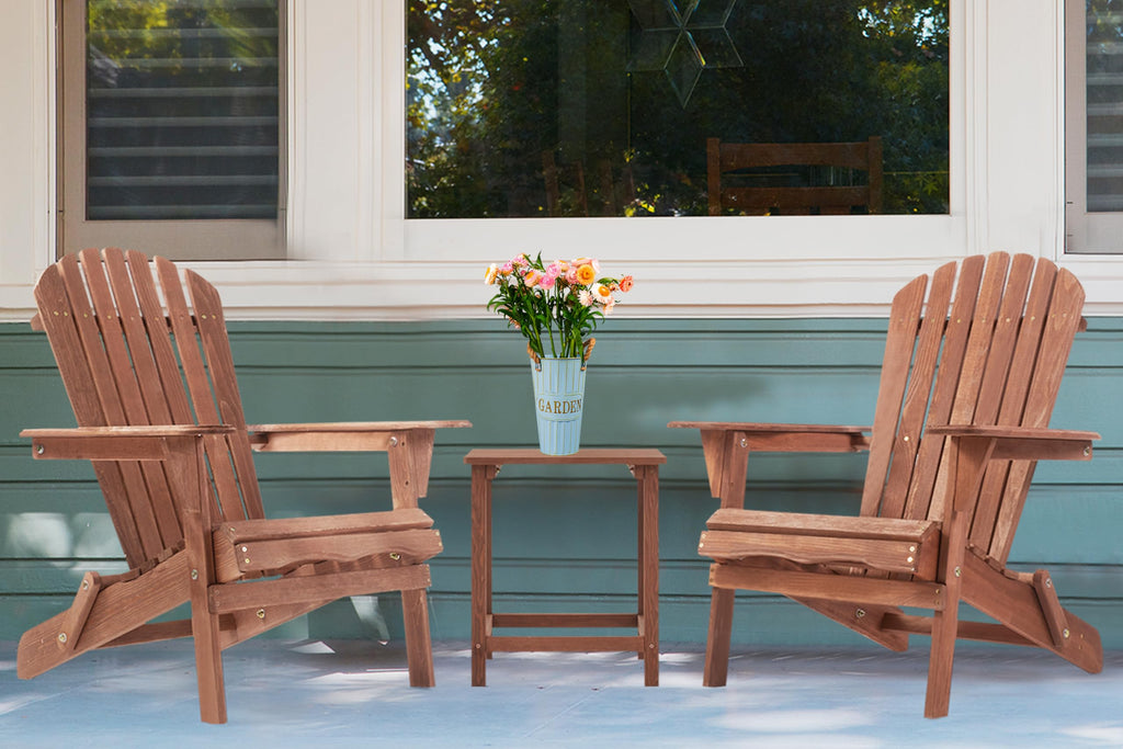 Wooden Folding Adirondack Chair Set of 2 Q184