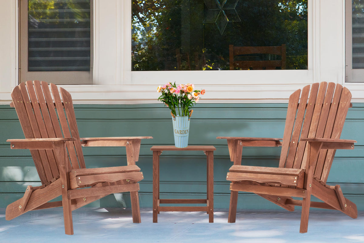 Wooden Folding Adirondack Chair Set of 2 Q184