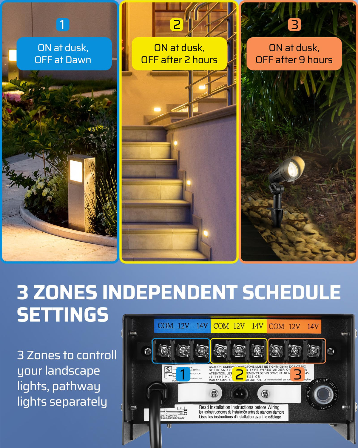 200W Low Voltage Landscape Transformer with Timer and Photocell Sensor X466