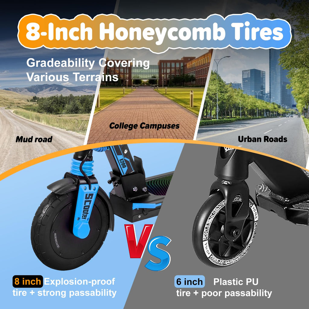 Electric Scooter Kids 8-16, 8-8.5" Solid Tires, 200-350W, UL2272 N5966