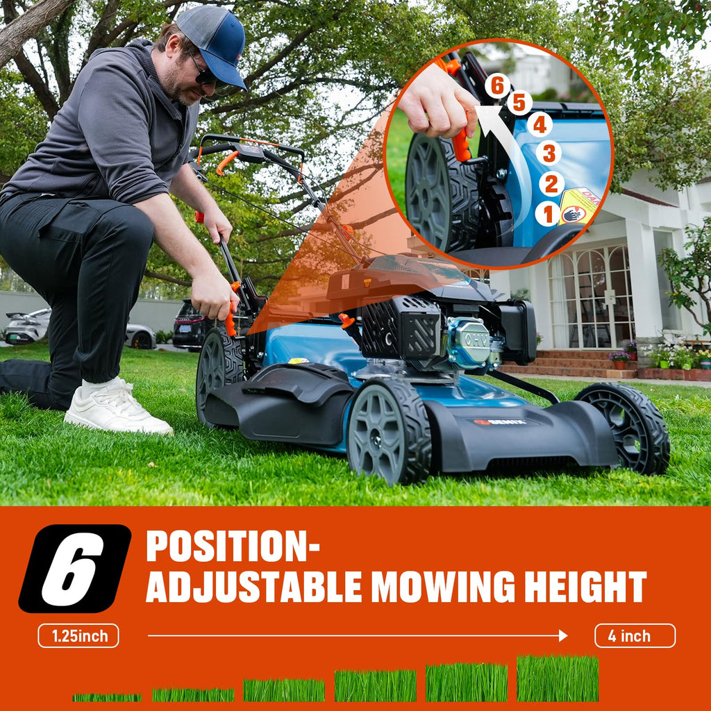 22" 3-in-1 Variable Speed Self Propelled Gas Lawn Mower F69759