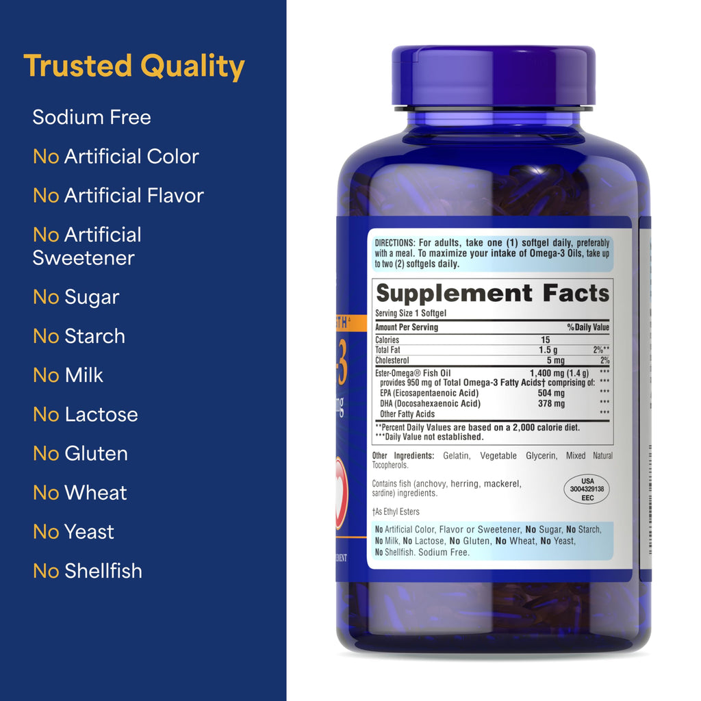 Triple Strength Omega-3 Fish Oil 1400mg 240 Softgels J147299