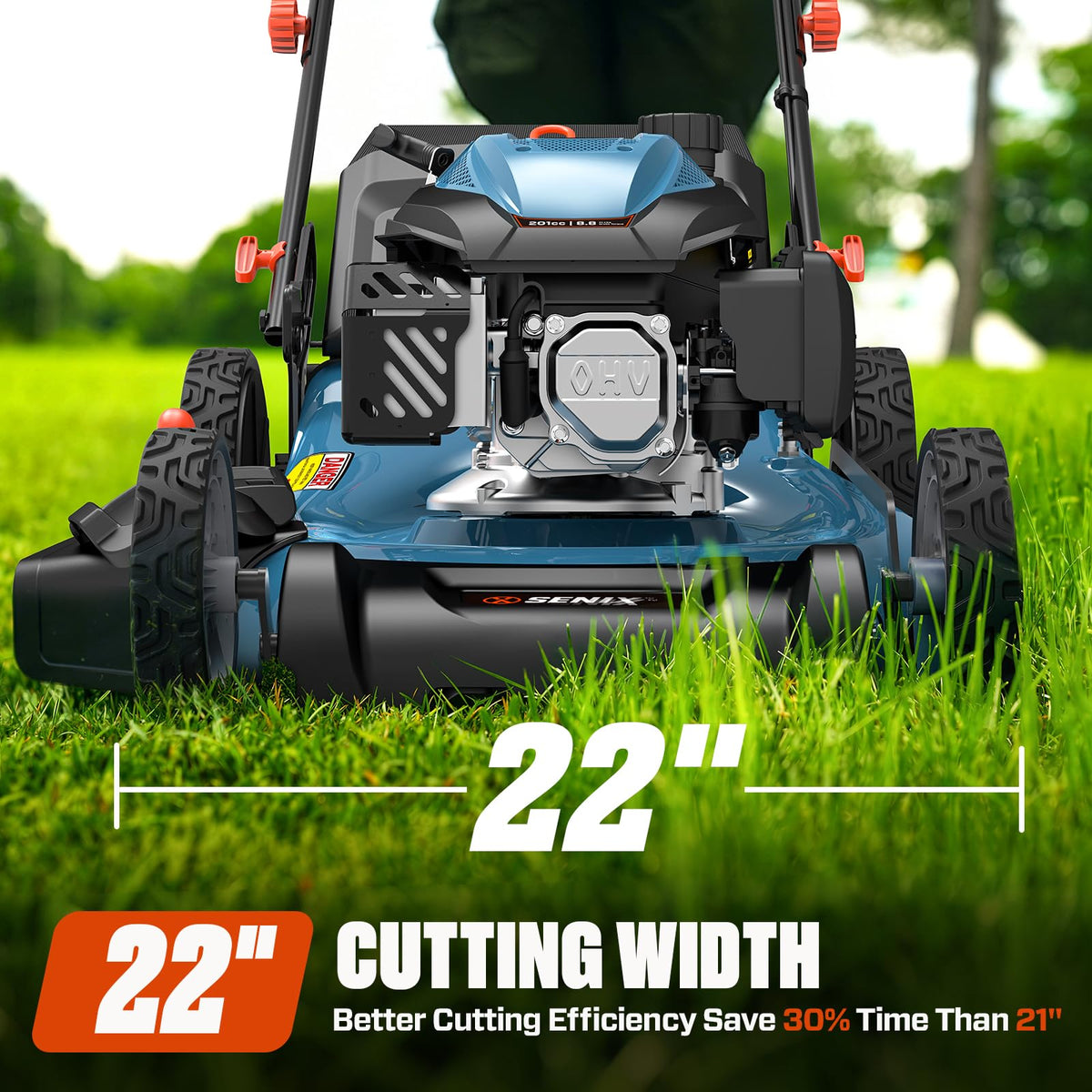 22" 3-in-1 Variable Speed Self Propelled Gas Lawn Mower F69759