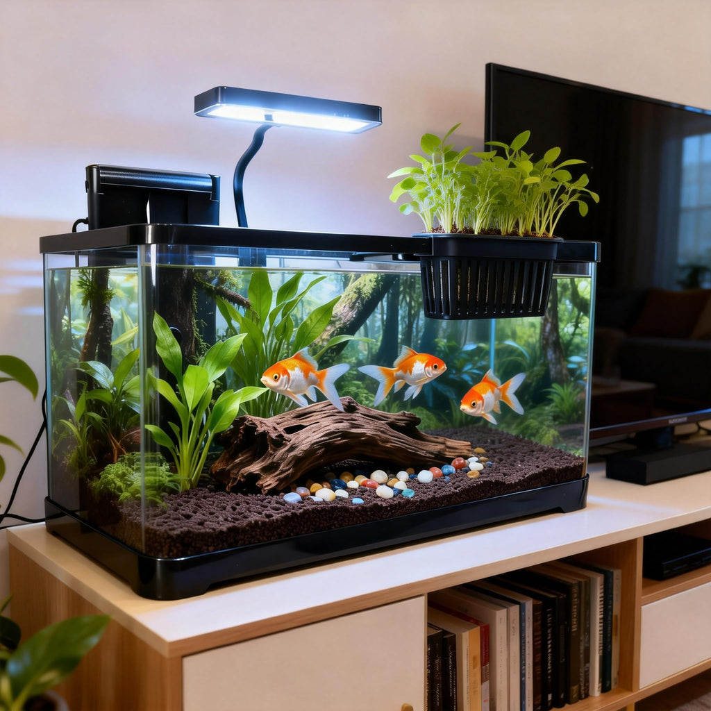 5 Gallon Plastic Aquarium Starter Kit with Filter and LED Light W2507