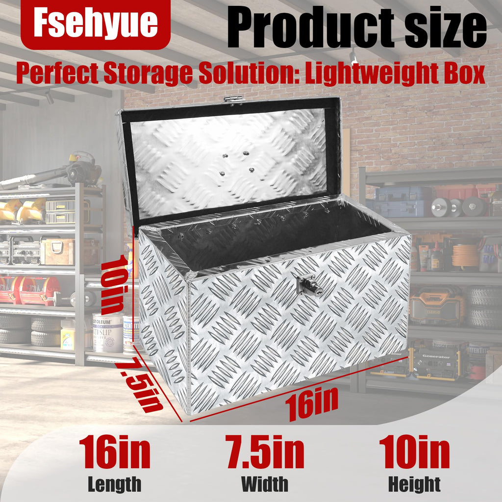16 Inch Aluminum Waterproof Truck Tool Box with Lock and Keys S512985
