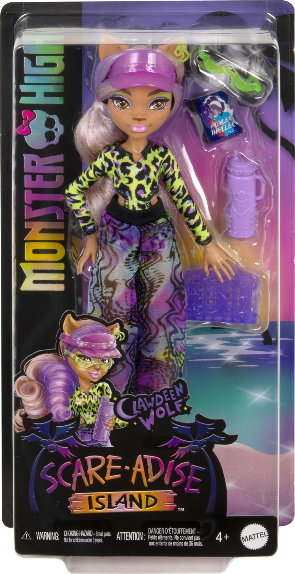 Monster High Doll with Swimsuit, Joggers & Beach Accessories Y617599
