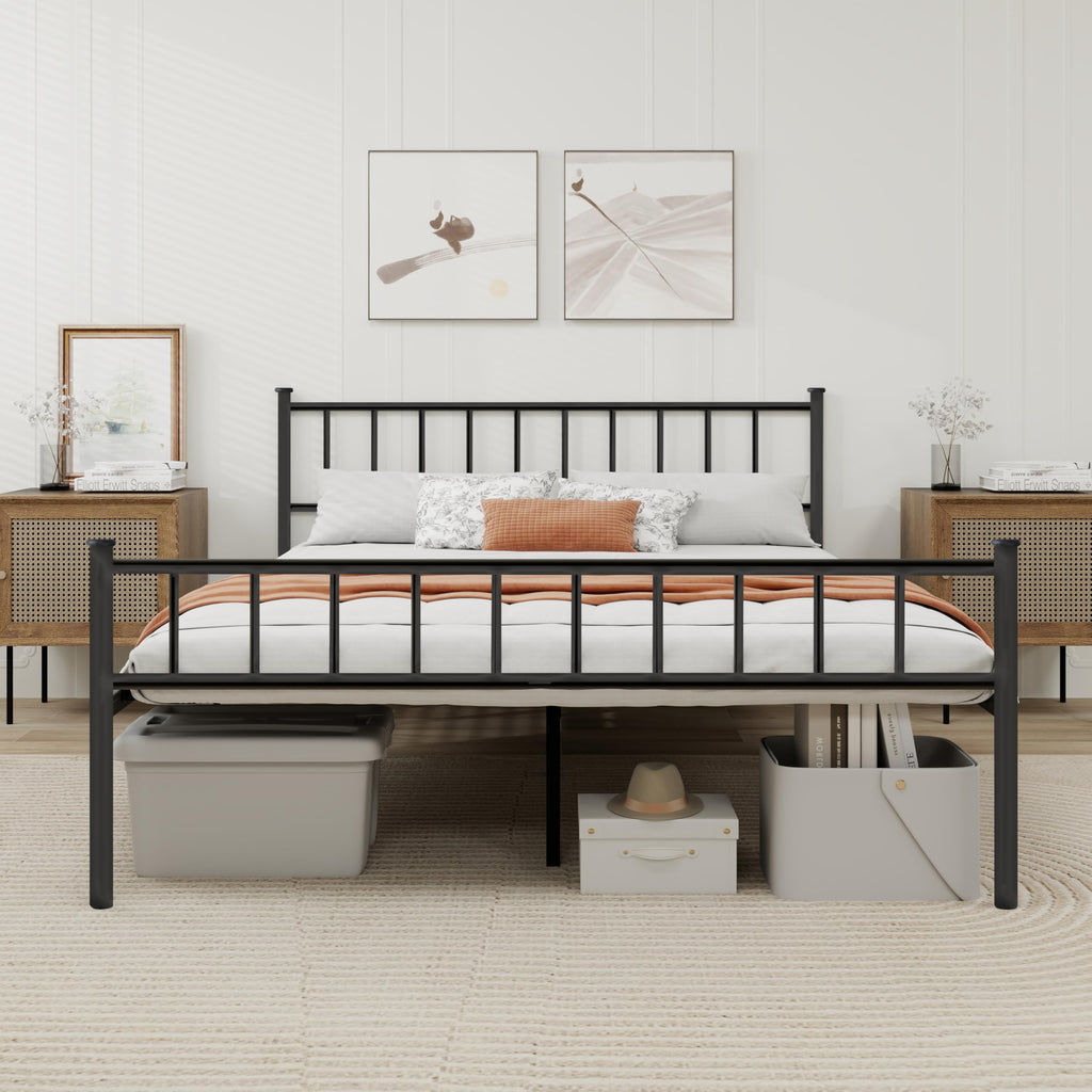 Black Full Size Metal Platform Bed Frame F8802