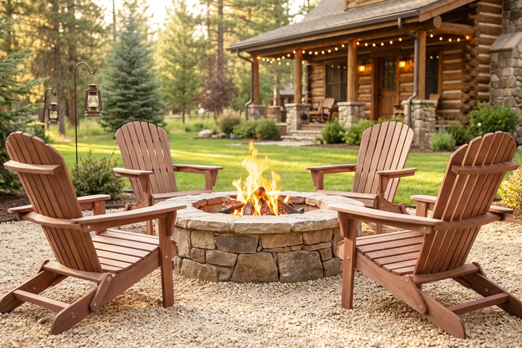 Wooden Folding Adirondack Chair Set of 2 Q184