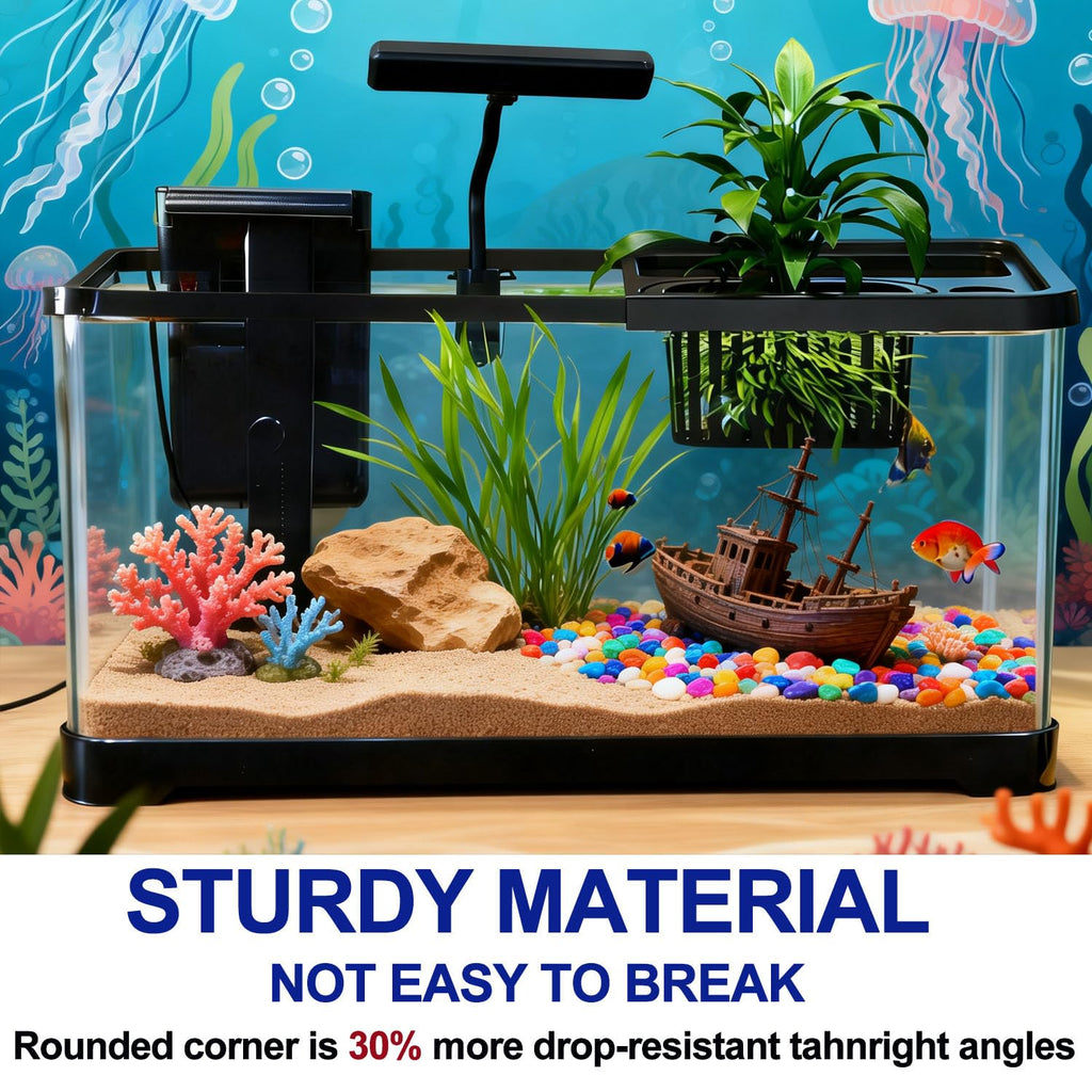5 Gallon Plastic Aquarium Starter Kit with Filter and LED Light W2507