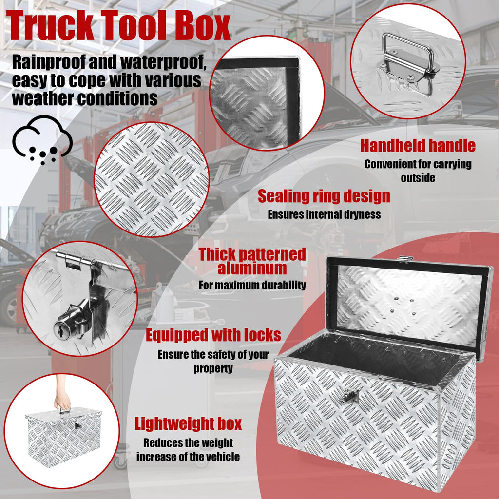 16 Inch Aluminum Waterproof Truck Tool Box with Lock and Keys S512985