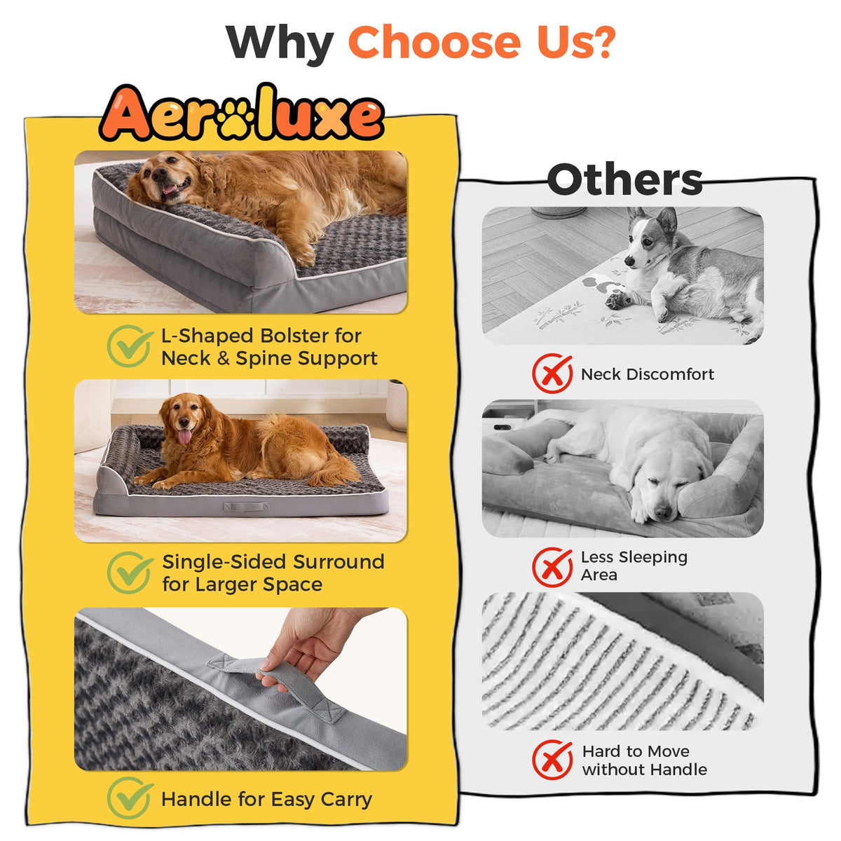 XL Orthopedic Dog Bed Grey Y5569