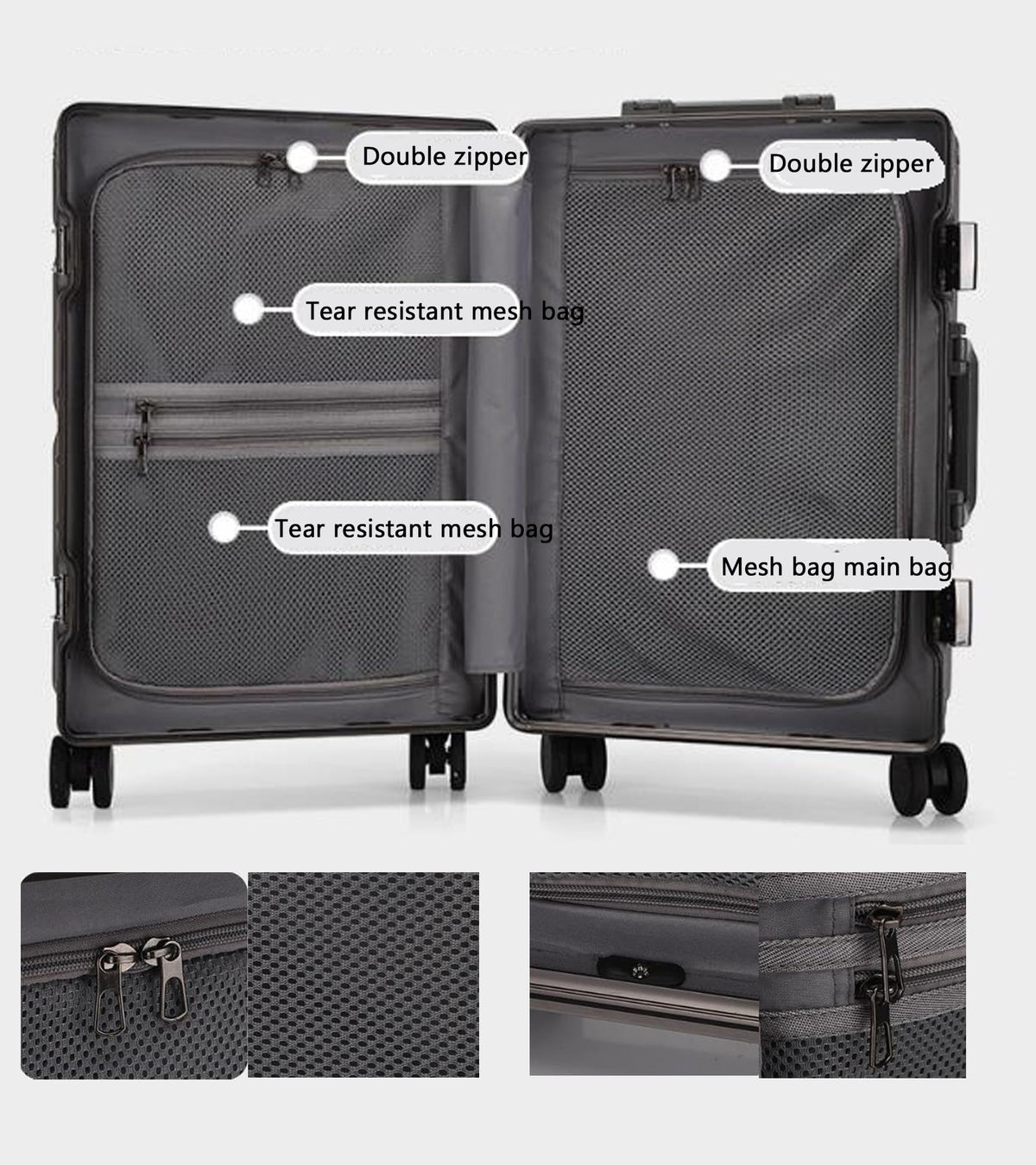 White Hard Shell Carry on Luggage V31944