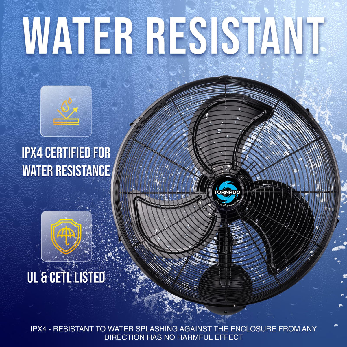 20 Inch Oscillating Waterproof Outdoor Wall Mount Fan 3 Speed 5250 CFM H764