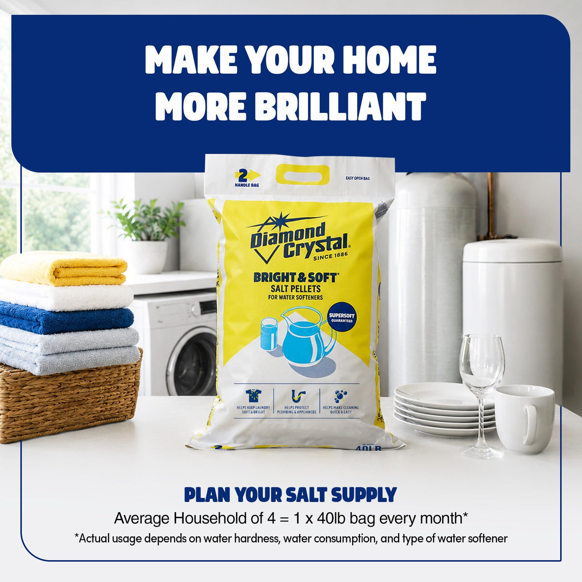 Water Softener Salt Pellets, 40 Pounds C2019