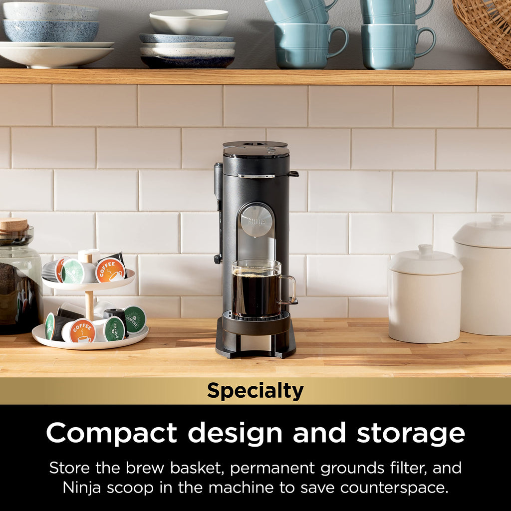 Single-Serve Coffee Maker with Milk Frother, Black Z469985