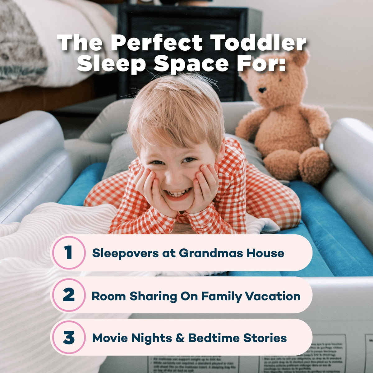Inflatable Toddler Travel Bed with Safety Bumpers Y511