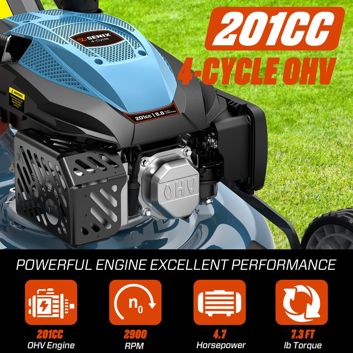 22" 3-in-1 Variable Speed Self Propelled Gas Lawn Mower F69759