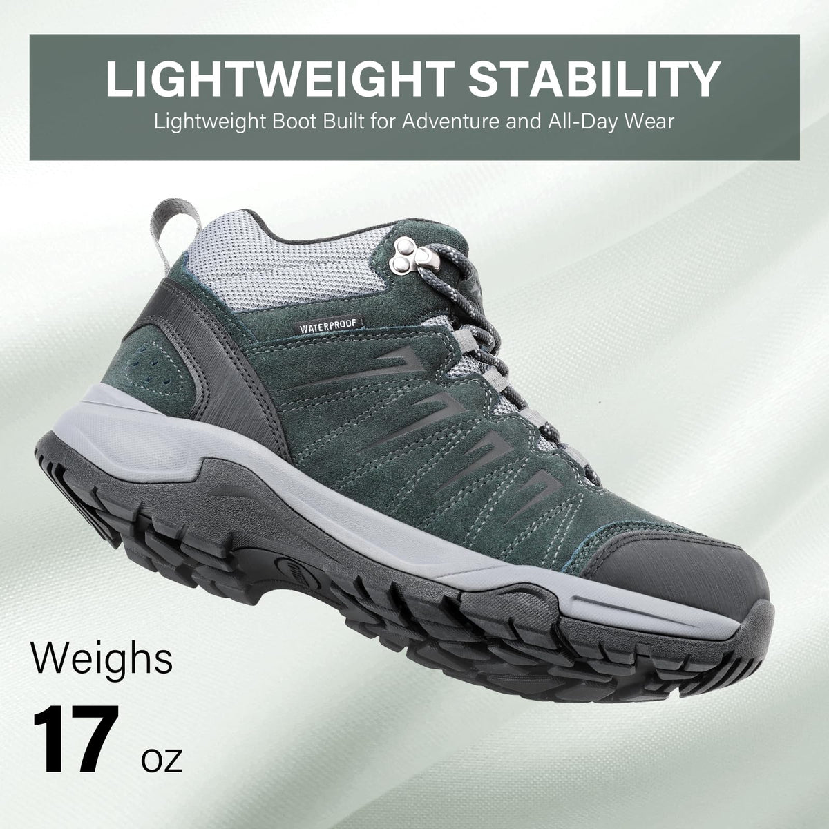 Waterproof Lightweight Leather Mid Ankle Hiking Boots L45200