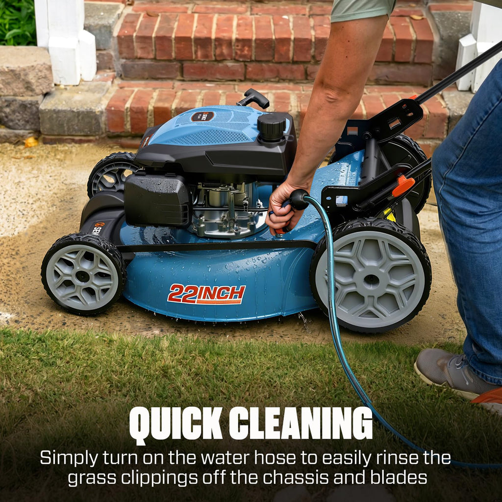 22" 3-in-1 Variable Speed Self Propelled Gas Lawn Mower F69759