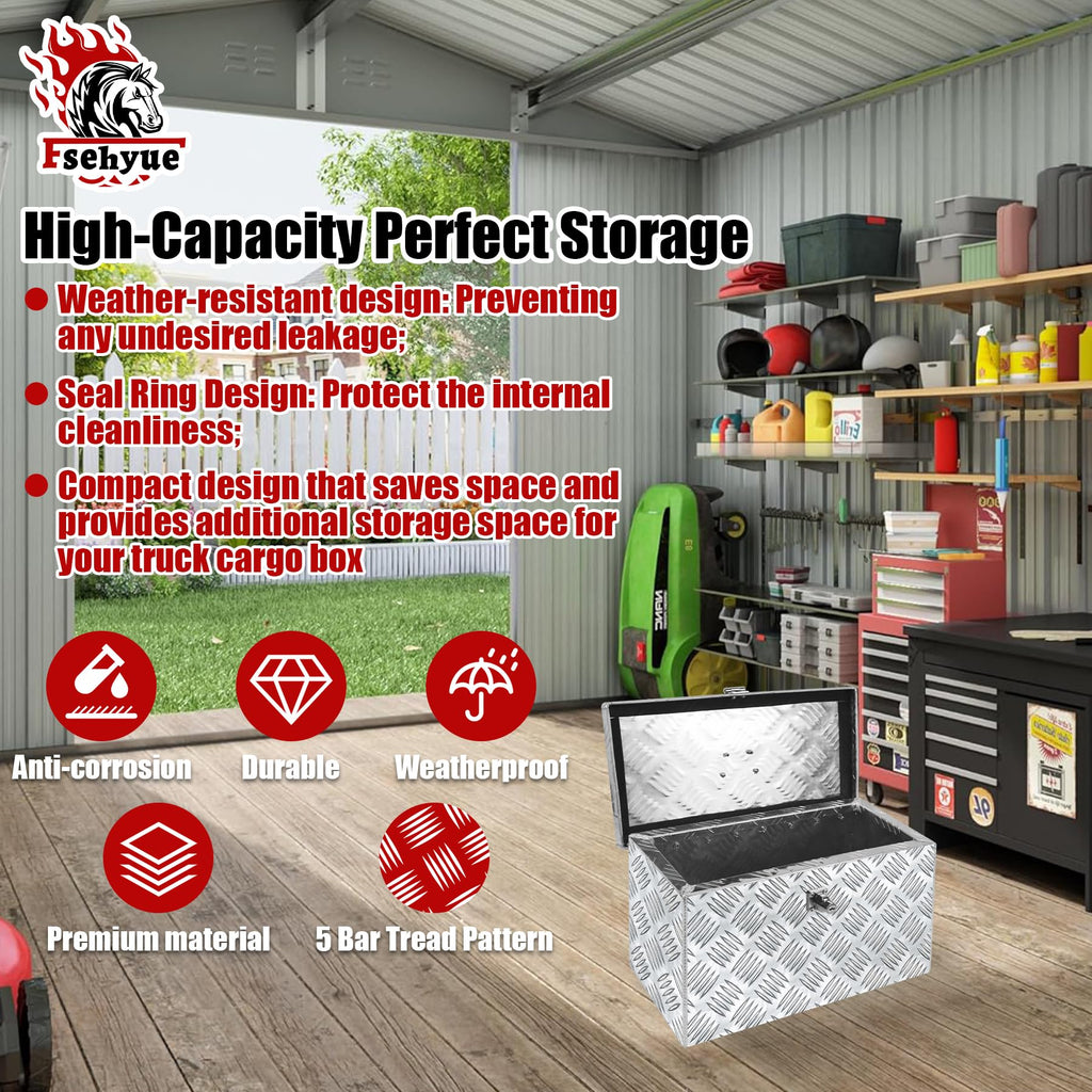 16 Inch Aluminum Waterproof Truck Tool Box with Lock and Keys S512985