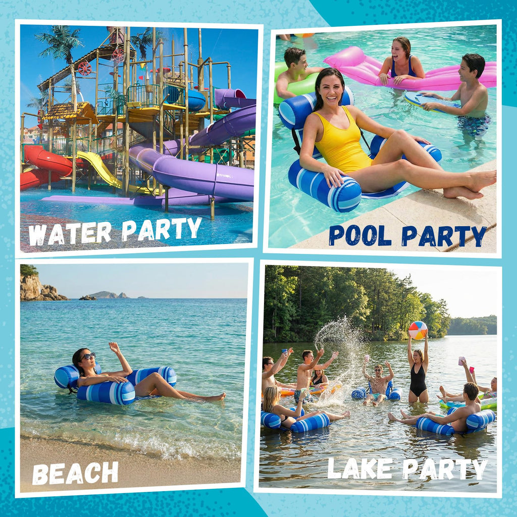 4 Packs Inflatable Pool Floats Chairs Y424631