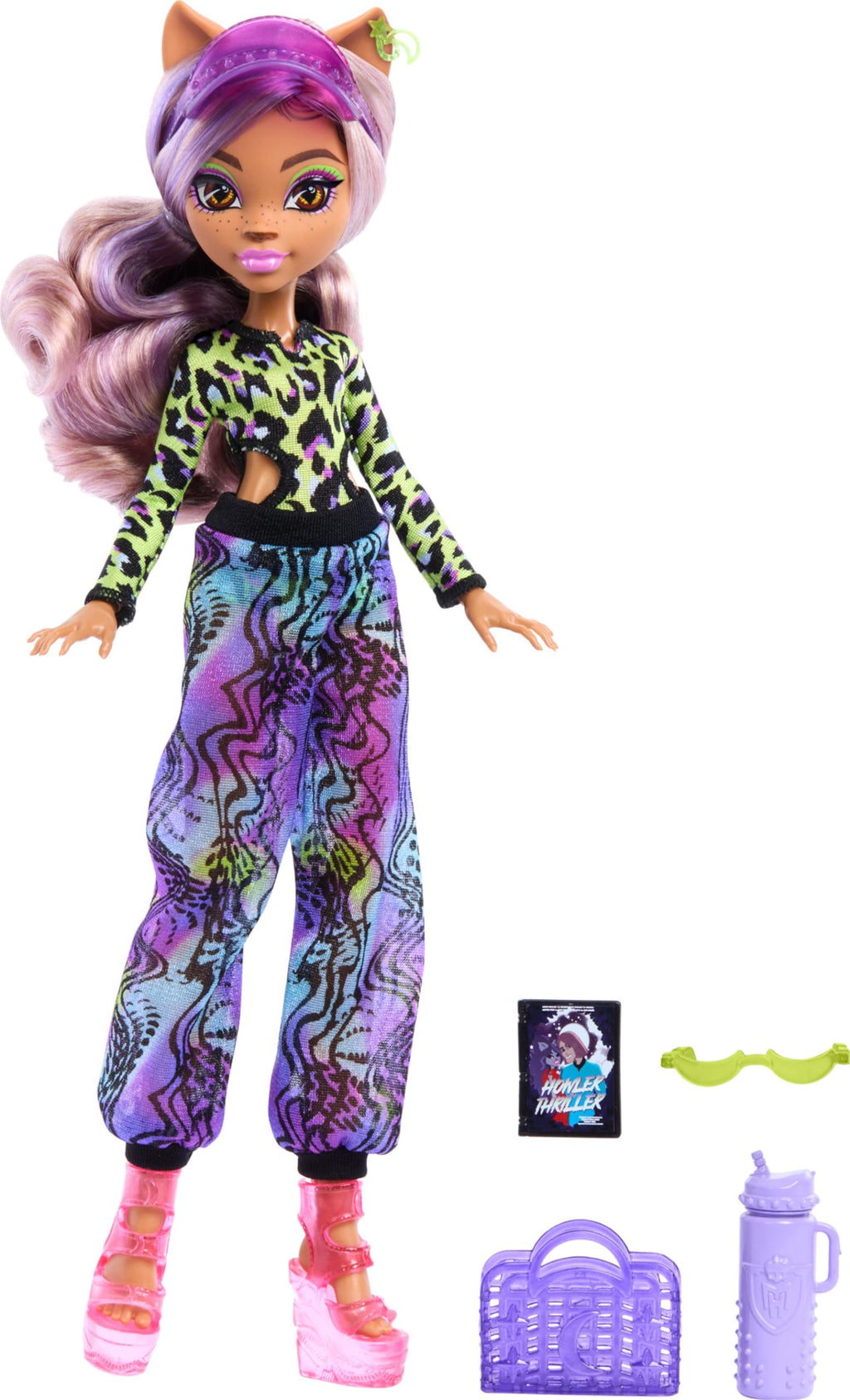 Monster High Doll with Swimsuit, Joggers & Beach Accessories Y617599