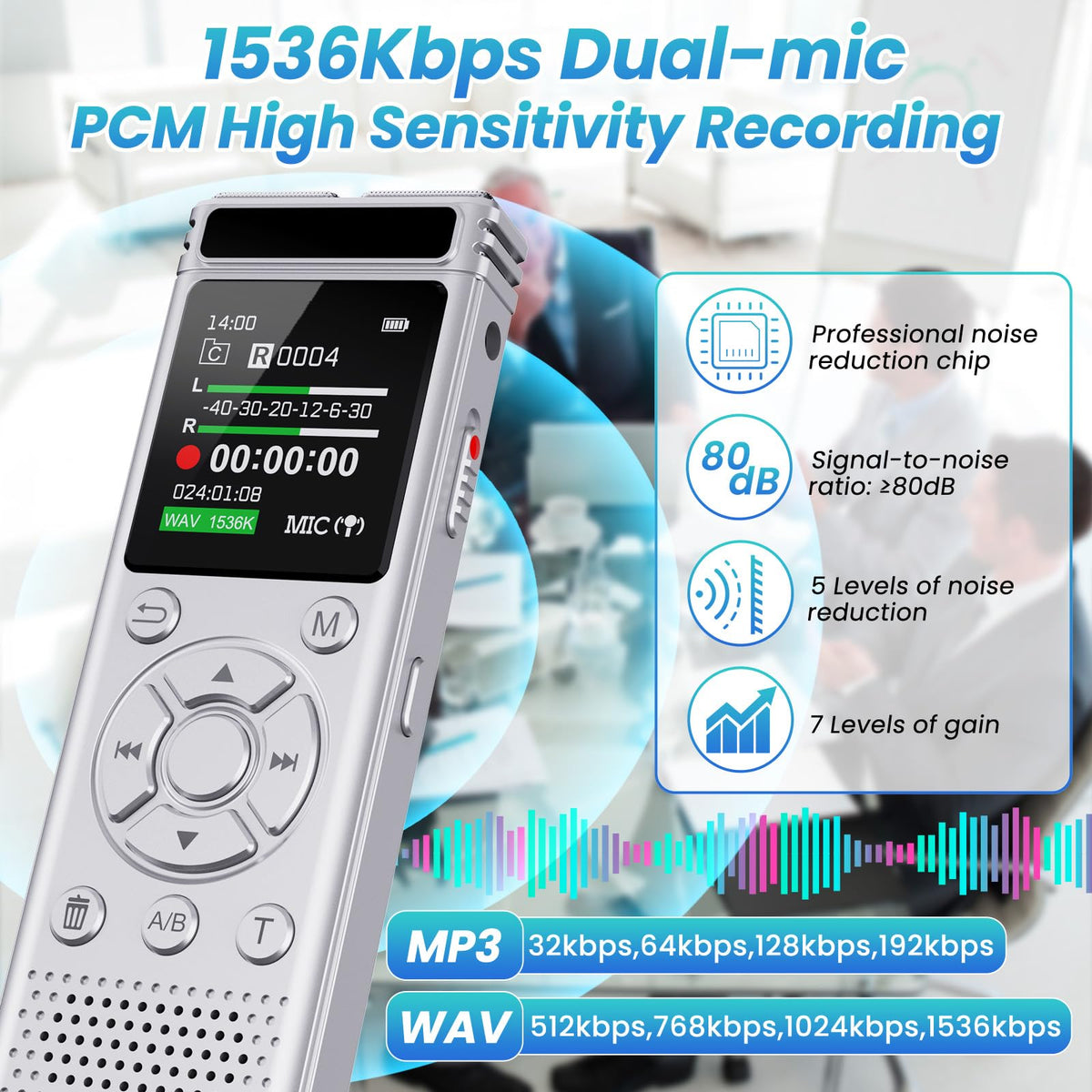 Digital Voice Recorder with Playback B993