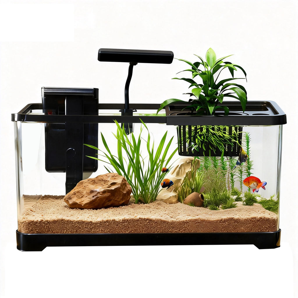 5 Gallon Plastic Aquarium Starter Kit with Filter and LED Light W2507