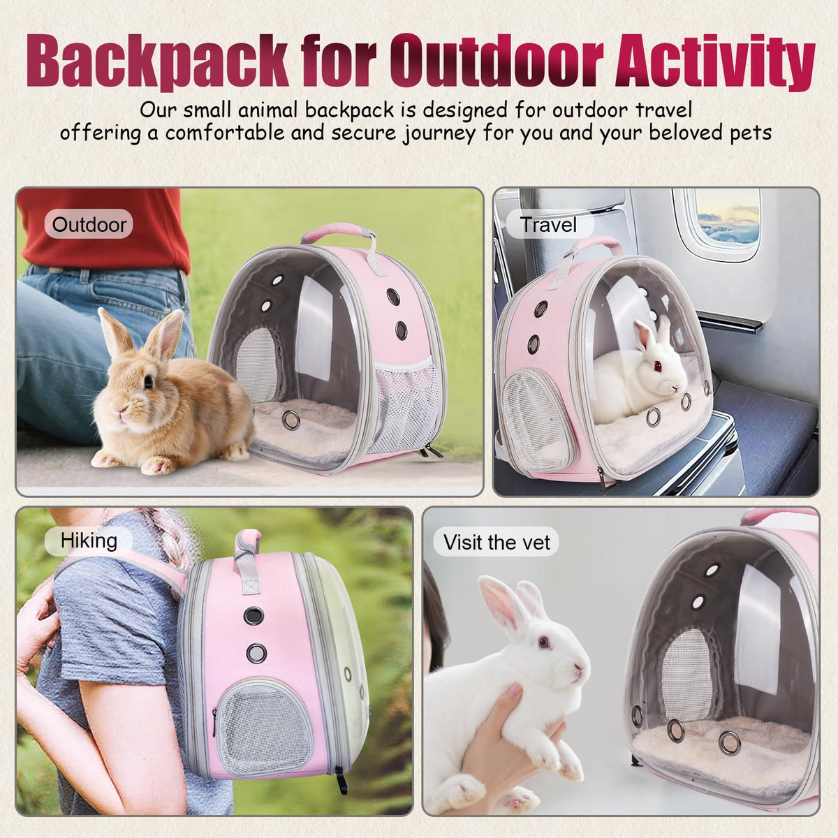 Expandable Breathable Pet Carrier Backpack V211063