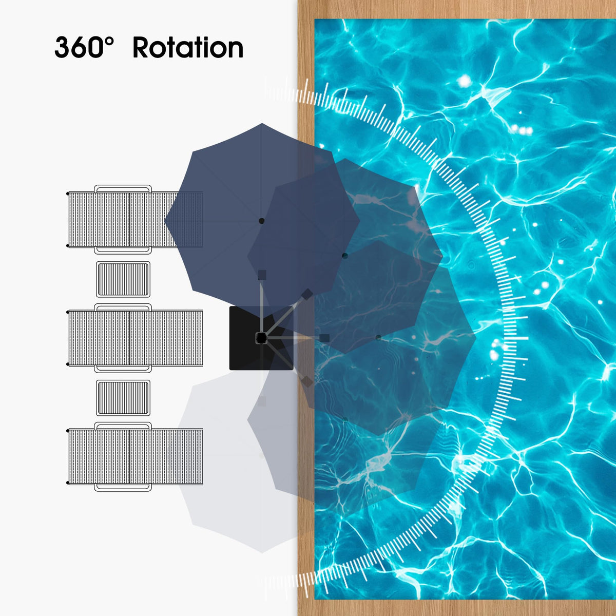 Navy Blue 10 FT Cantilever Patio Umbrella with Base C57792