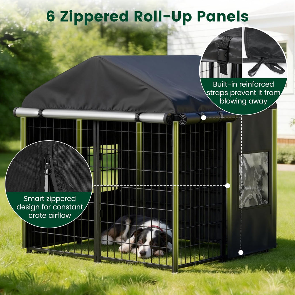 Dog Kennel Cover with 4 Windows Z844764