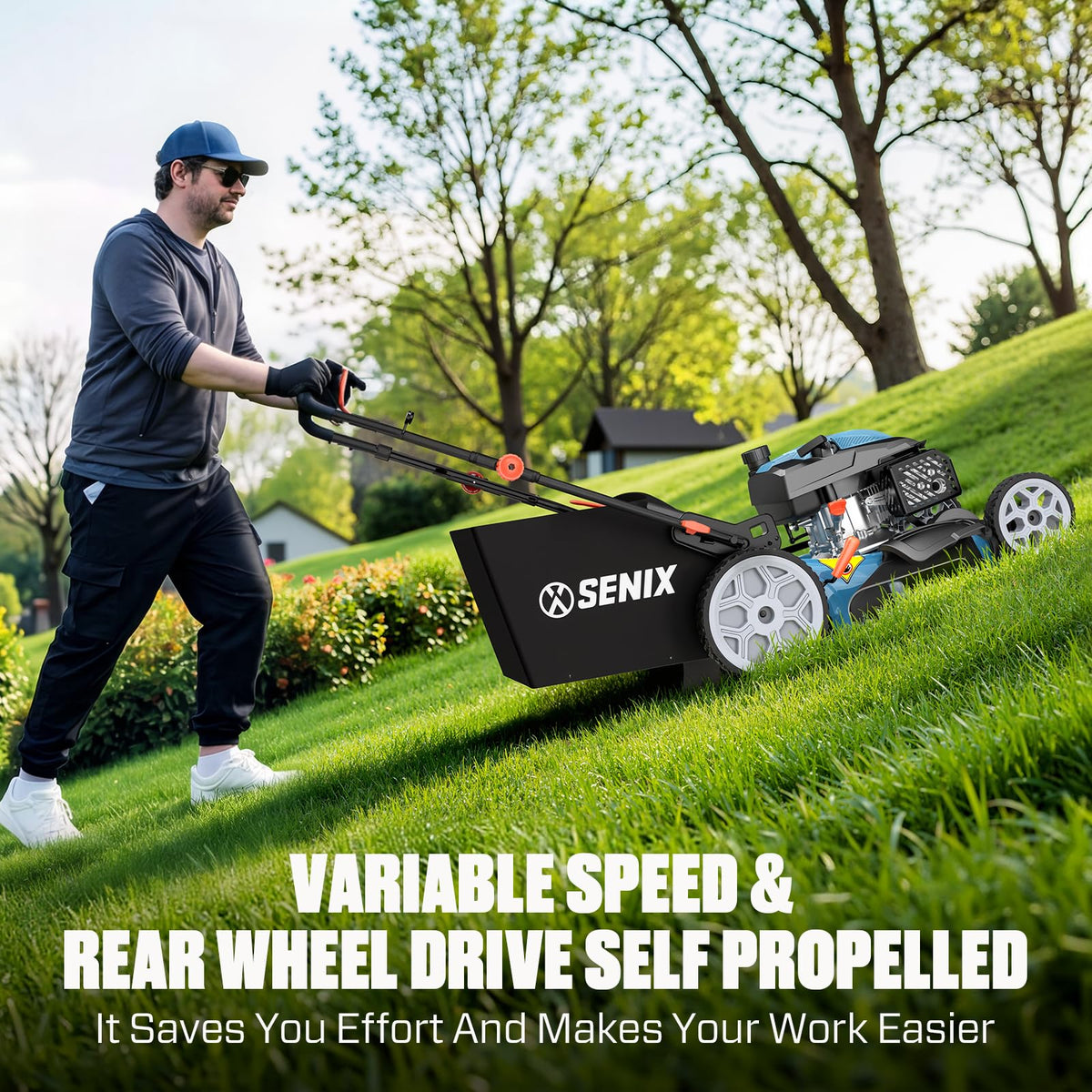 22" 3-in-1 Variable Speed Self Propelled Gas Lawn Mower F69759