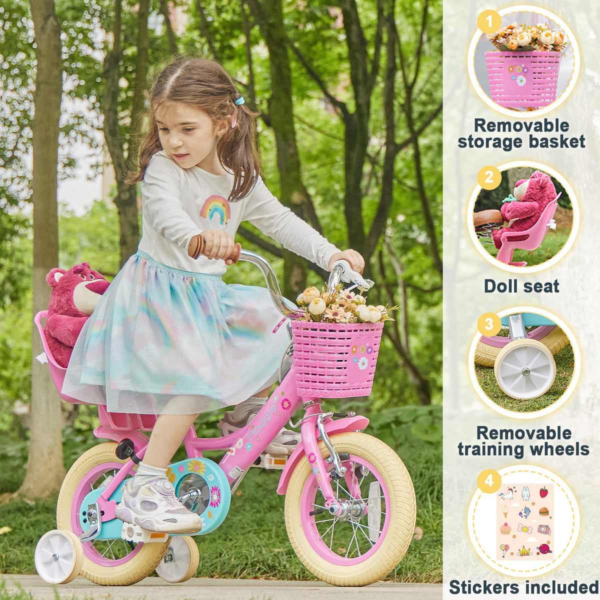 12-20 Inch Kids Bike with Training Wheels W2277