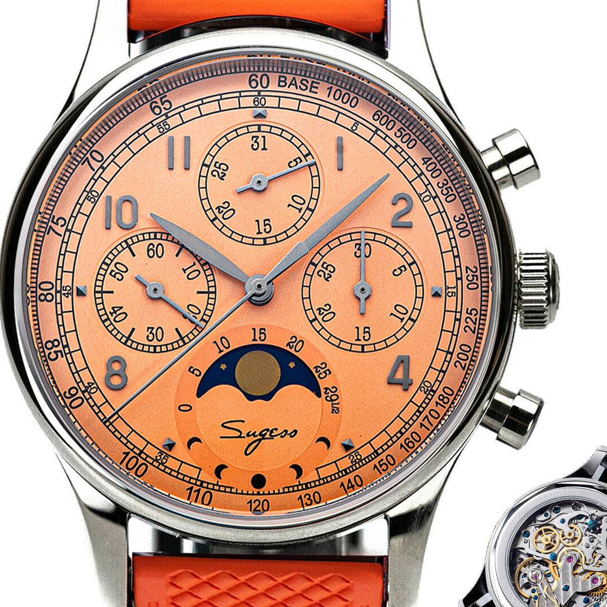40mm Mechanical Chronograph Mens Wrist Watch M189