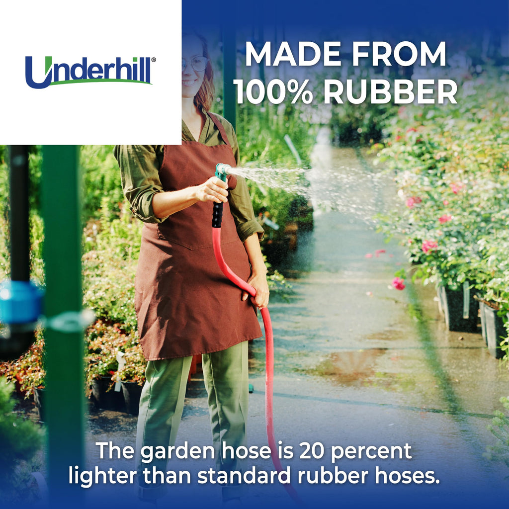 Heavy-Duty Rubber Garden Hose 3/4 Inch x 100 ft Red Q1177
