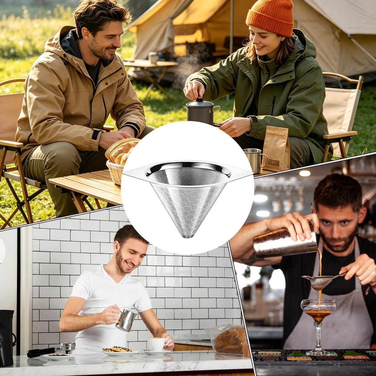 Heat Resistant Reusable Stainless Steel Drip Coffee Filter M121508