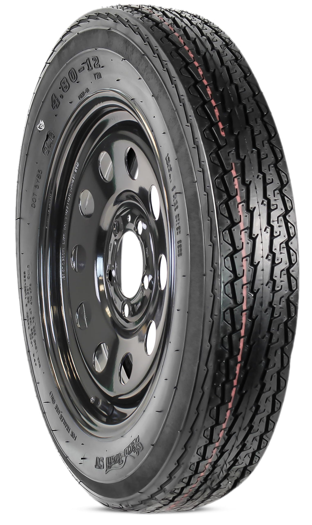 2-Pack Trailer Tire Rim Assembly 4.80-12 5 Lug Black I986259