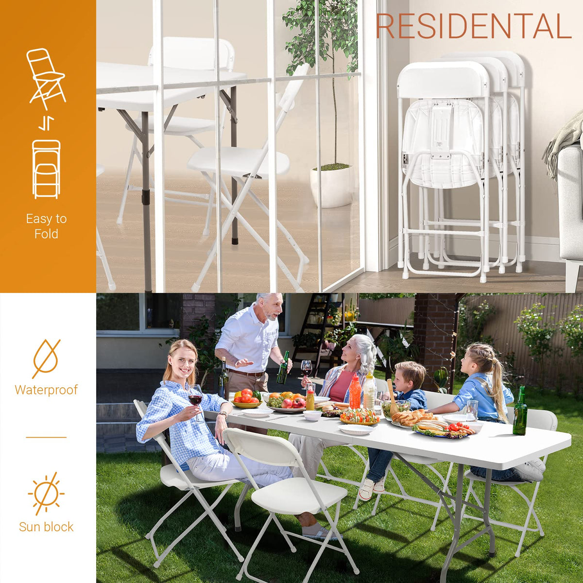 White 10 Pack Folding Chair G342585