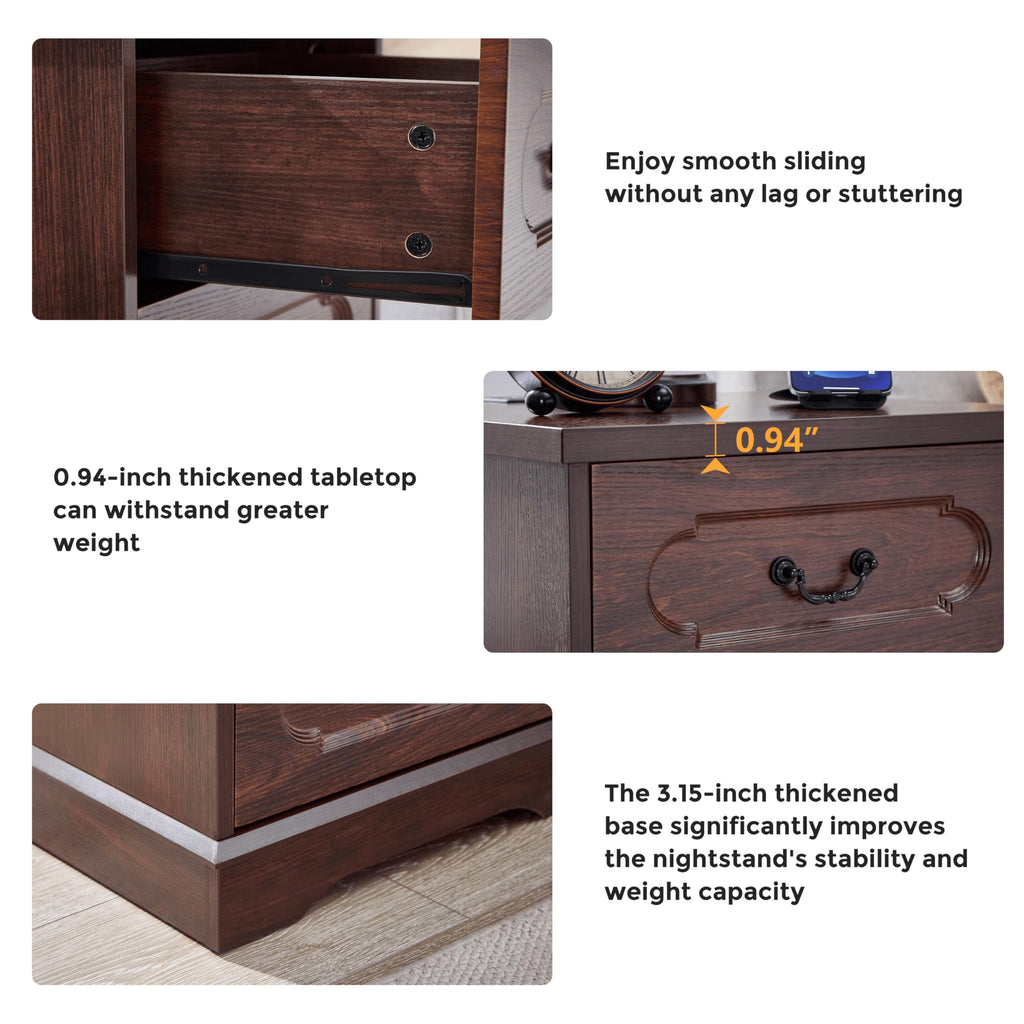Cherry 3 Drawer Dresser with Charging Station L62431