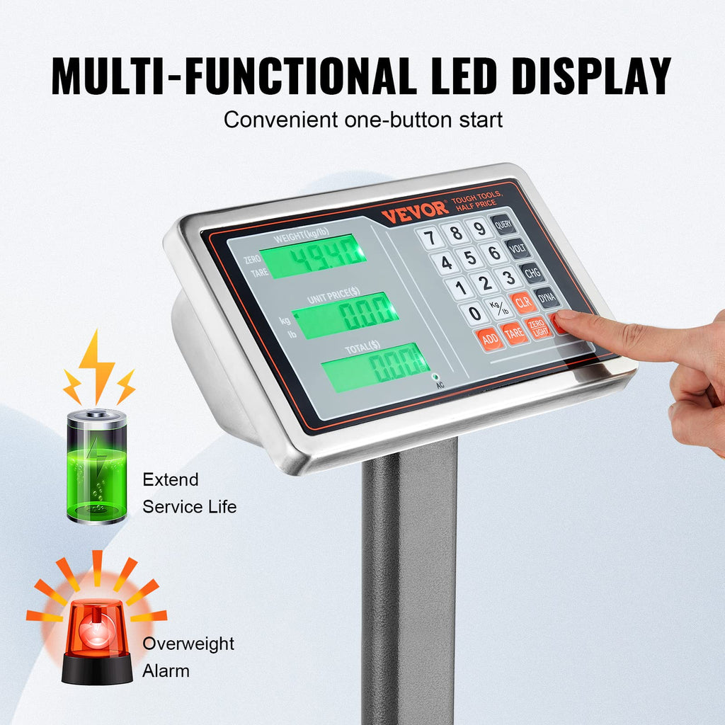 660 lbs Stainless Steel Digital Platform Scale E74434