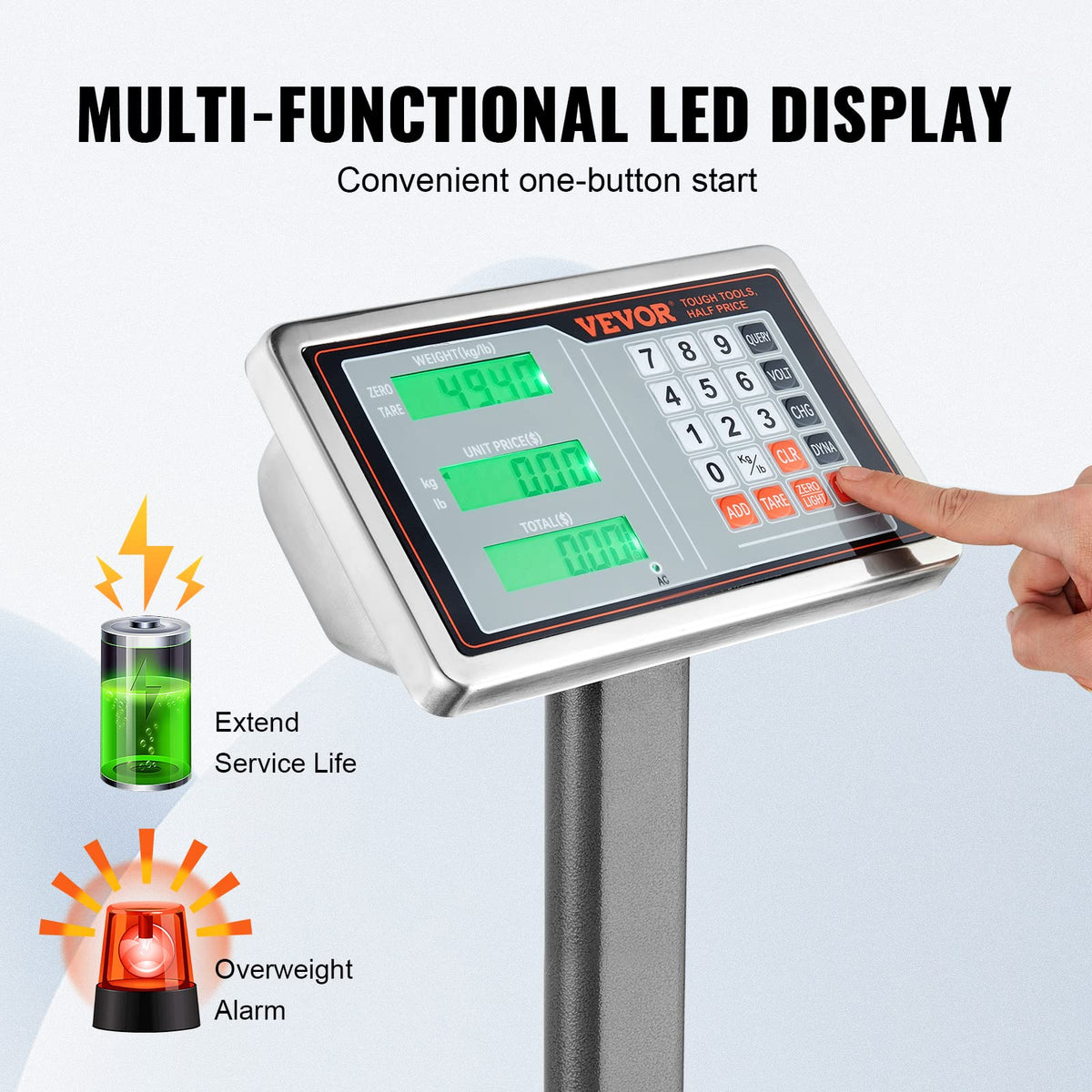 660 lbs Stainless Steel Digital Platform Scale E74434