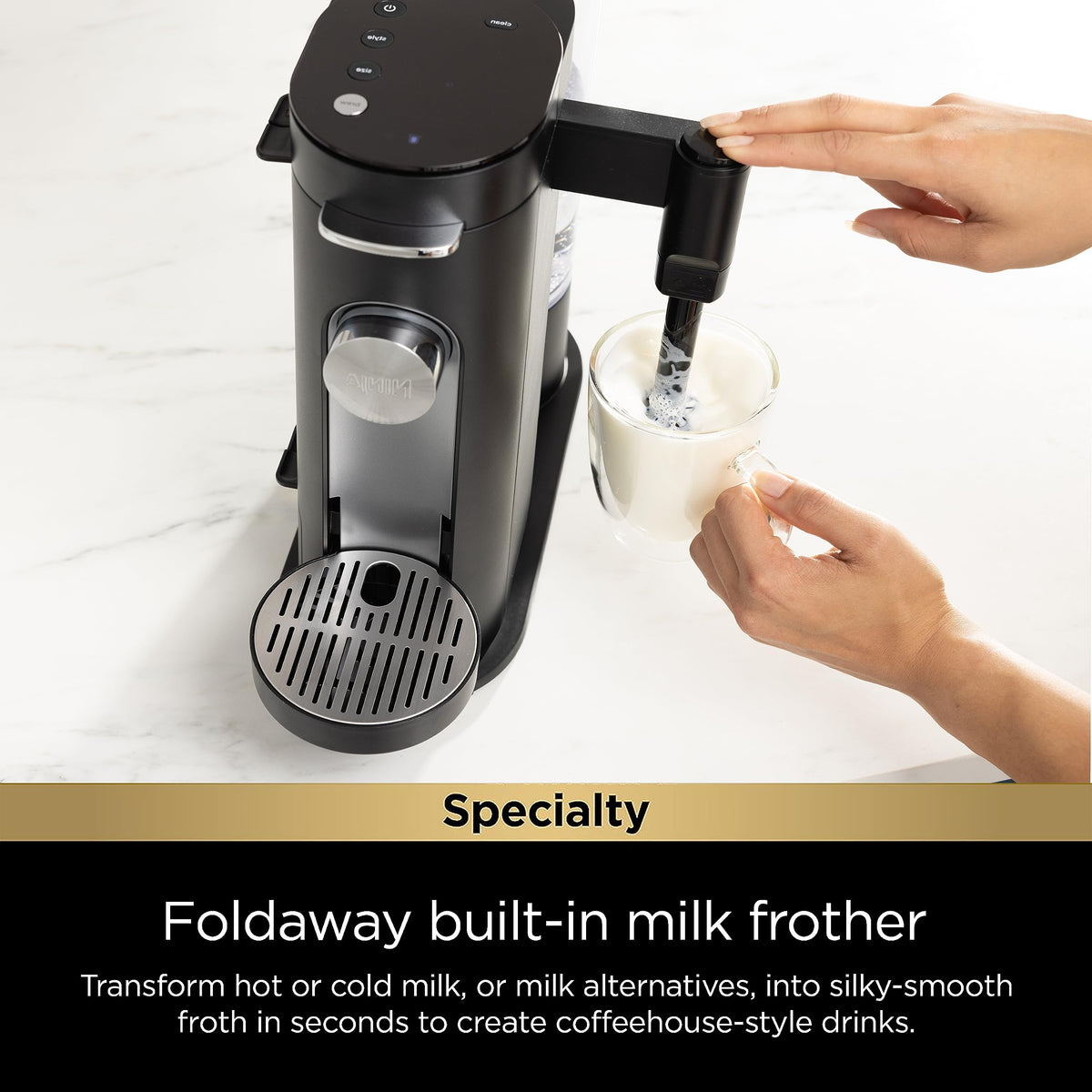 Single-Serve Coffee Maker with Milk Frother, Black Z469985