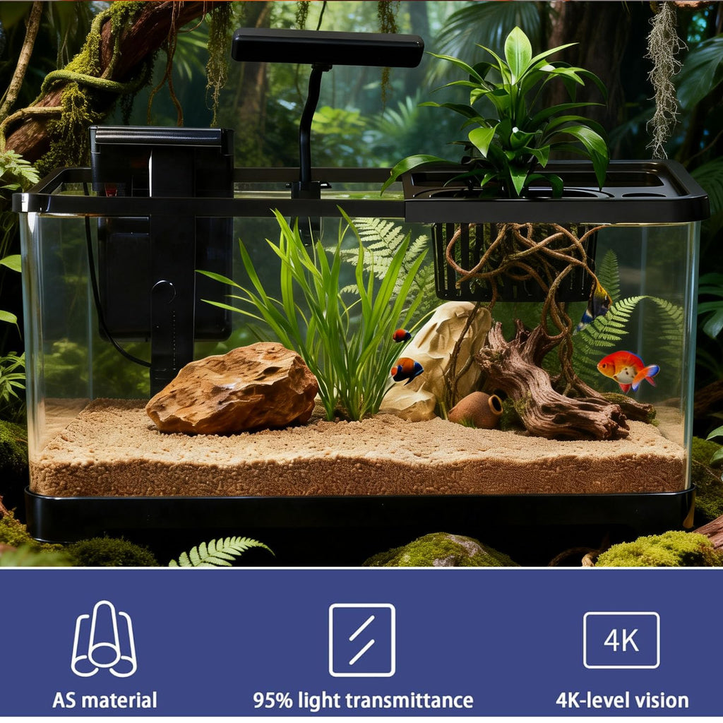 5 Gallon Plastic Aquarium Starter Kit with Filter and LED Light W2507