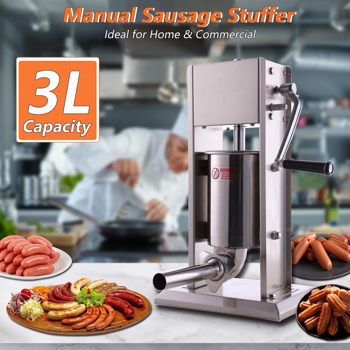 Stainless Steel Sausage Stuffer and Meat Mixer X254