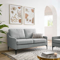 Light Gray Upholstered Fabric Loveseat I7047