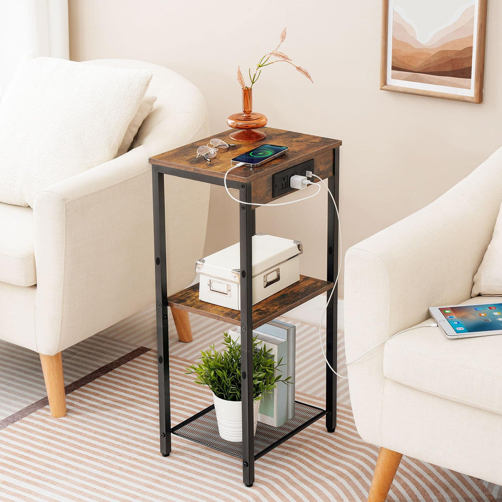 Tall End Table with Charging Station U1076