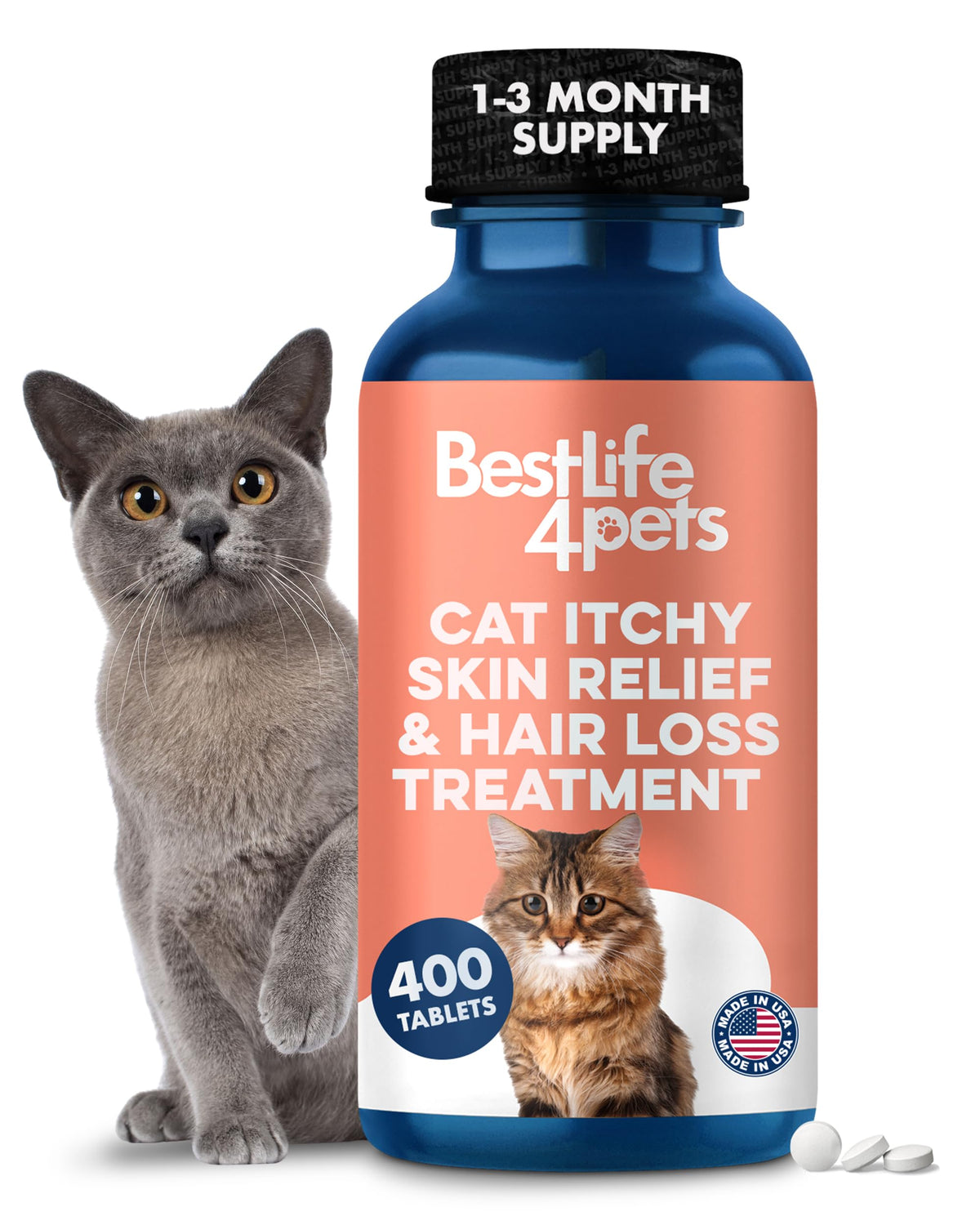 Cat Itchy Skin Relief & Hair Loss Treatment 400 Pills B23845