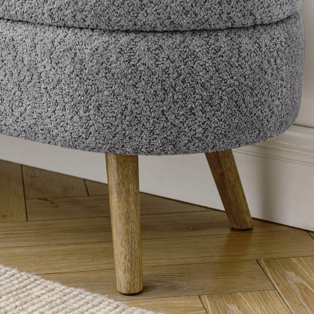Oval Storage Bench with Rubber Wood Legs P881239