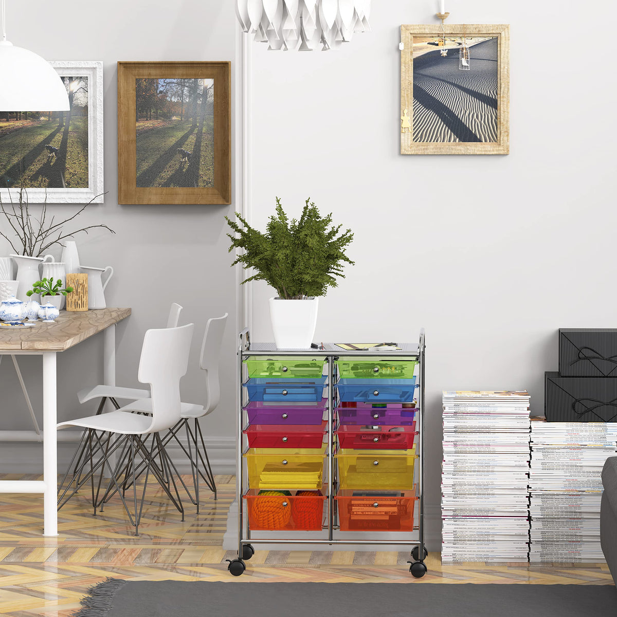 12 Drawers Rolling Utility Cart Organizer J631