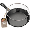 10" Pre Seasoned Cast Iron Skillet with Glass Lid M302